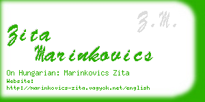 zita marinkovics business card